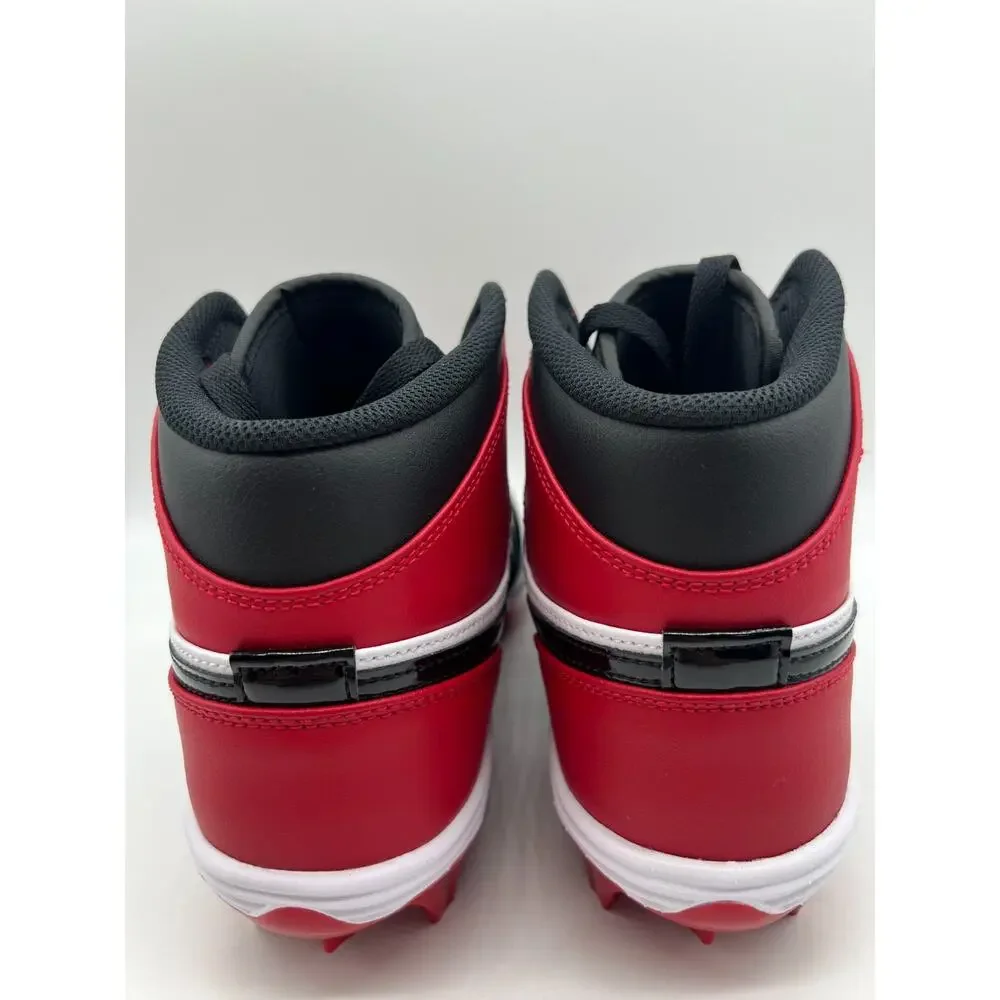 Jordan 1 Mid TD Cleat Bred Toe Men’s Size 10 Football Cleats FJ6805-601 New
